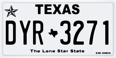 TX license plate DYR3271