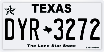 TX license plate DYR3272