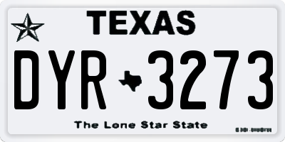 TX license plate DYR3273