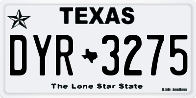TX license plate DYR3275