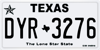 TX license plate DYR3276