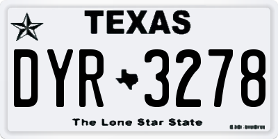 TX license plate DYR3278