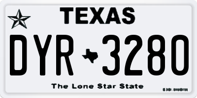 TX license plate DYR3280