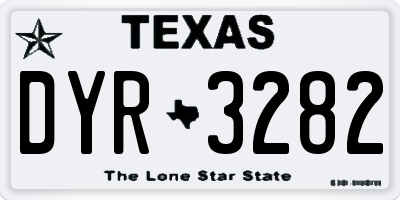 TX license plate DYR3282