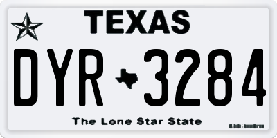 TX license plate DYR3284