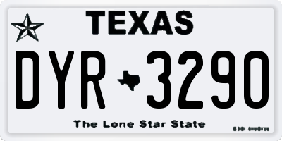 TX license plate DYR3290