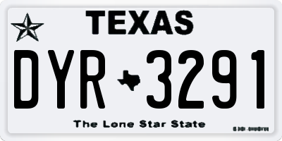 TX license plate DYR3291