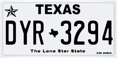 TX license plate DYR3294