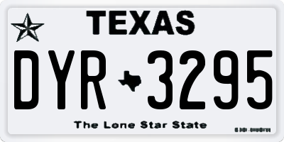 TX license plate DYR3295