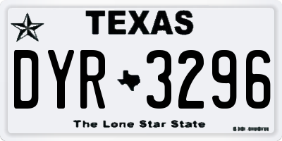 TX license plate DYR3296