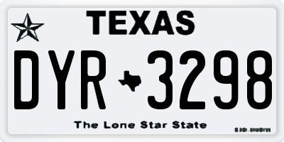 TX license plate DYR3298