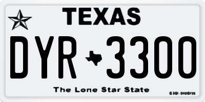 TX license plate DYR3300