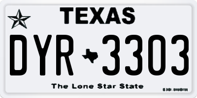 TX license plate DYR3303