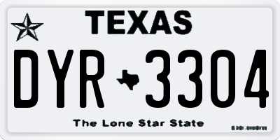 TX license plate DYR3304