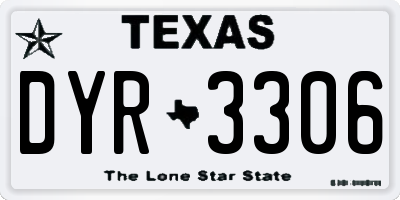 TX license plate DYR3306