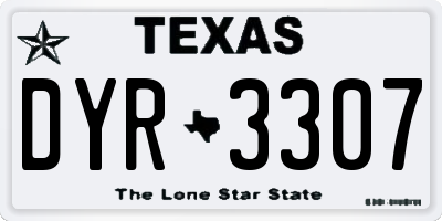 TX license plate DYR3307