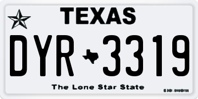 TX license plate DYR3319