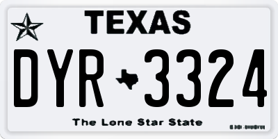 TX license plate DYR3324
