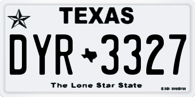 TX license plate DYR3327