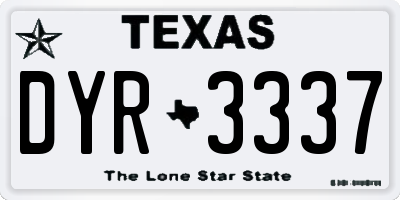 TX license plate DYR3337
