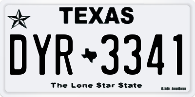 TX license plate DYR3341