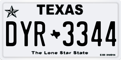 TX license plate DYR3344