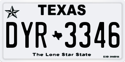 TX license plate DYR3346