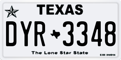 TX license plate DYR3348
