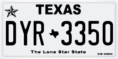 TX license plate DYR3350