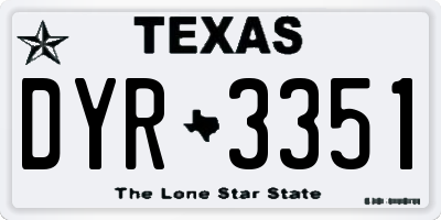 TX license plate DYR3351