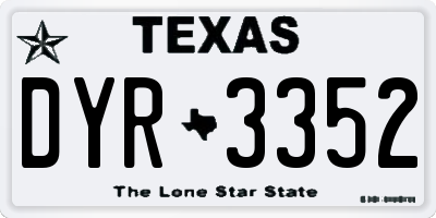 TX license plate DYR3352