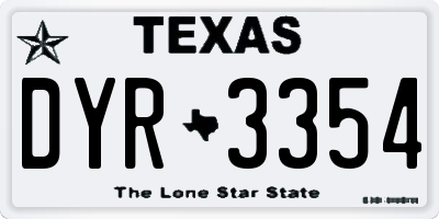 TX license plate DYR3354