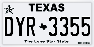 TX license plate DYR3355