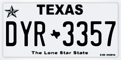 TX license plate DYR3357