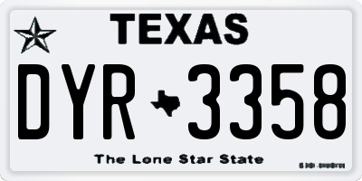 TX license plate DYR3358
