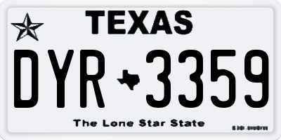 TX license plate DYR3359