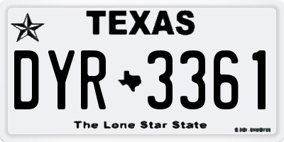 TX license plate DYR3361