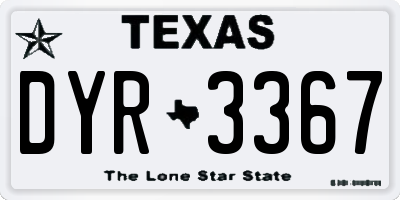 TX license plate DYR3367