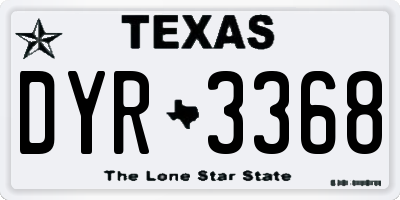 TX license plate DYR3368