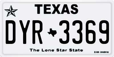 TX license plate DYR3369