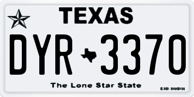 TX license plate DYR3370
