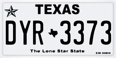 TX license plate DYR3373