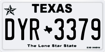 TX license plate DYR3379