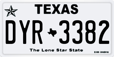 TX license plate DYR3382