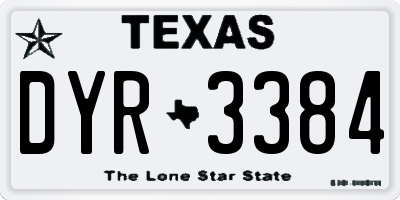 TX license plate DYR3384