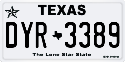 TX license plate DYR3389