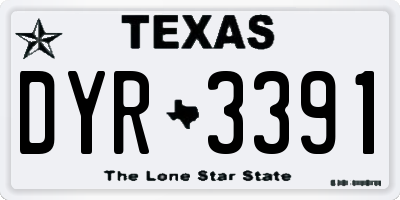 TX license plate DYR3391