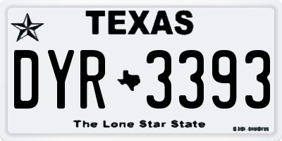 TX license plate DYR3393