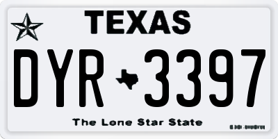 TX license plate DYR3397