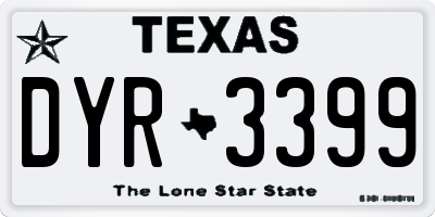 TX license plate DYR3399